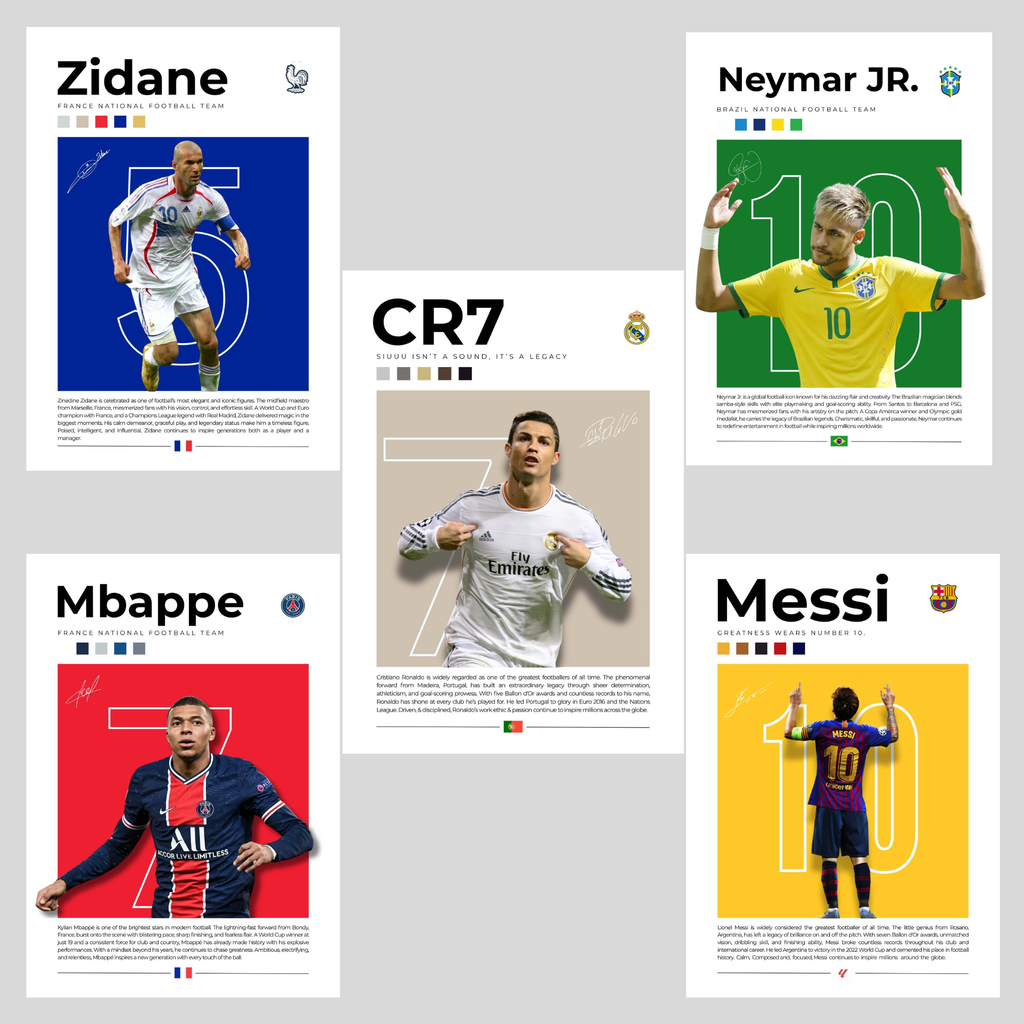 Football Legends Poster Combo (Set of 5)
